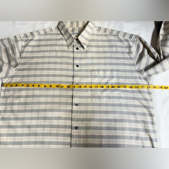 METAPHOR Men’s beige and gray plaid long sleeve button shirt size XL - Picture 11 of 12